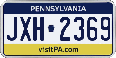 PA license plate JXH2369