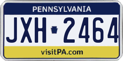 PA license plate JXH2464
