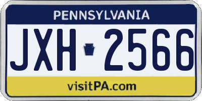 PA license plate JXH2566