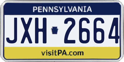 PA license plate JXH2664