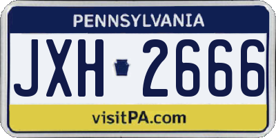 PA license plate JXH2666