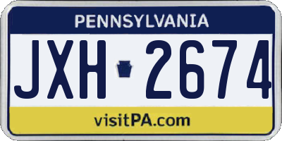 PA license plate JXH2674
