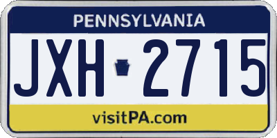 PA license plate JXH2715