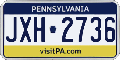 PA license plate JXH2736