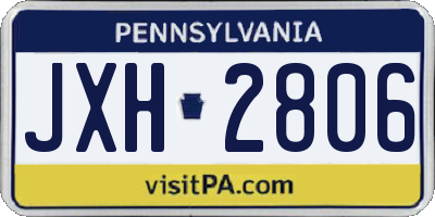 PA license plate JXH2806