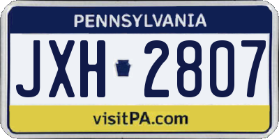 PA license plate JXH2807