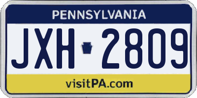 PA license plate JXH2809