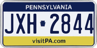 PA license plate JXH2844