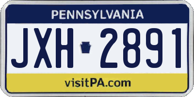 PA license plate JXH2891