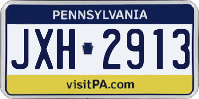 PA license plate JXH2913