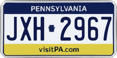 PA license plate JXH2967