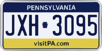 PA license plate JXH3095