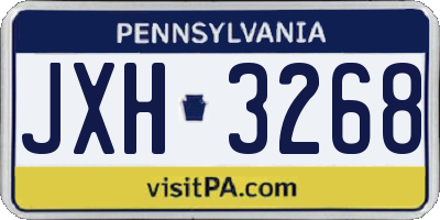 PA license plate JXH3268
