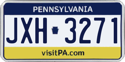 PA license plate JXH3271