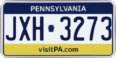 PA license plate JXH3273