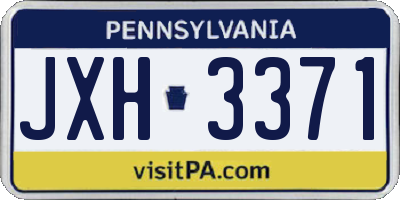 PA license plate JXH3371