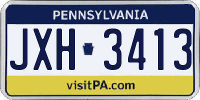 PA license plate JXH3413