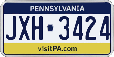 PA license plate JXH3424