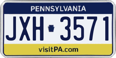 PA license plate JXH3571