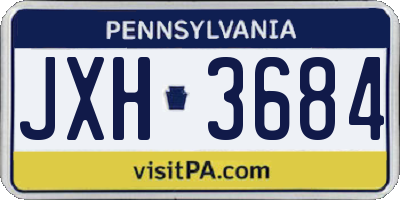 PA license plate JXH3684