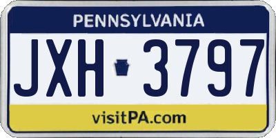PA license plate JXH3797