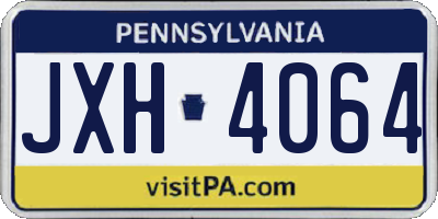 PA license plate JXH4064