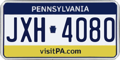 PA license plate JXH4080