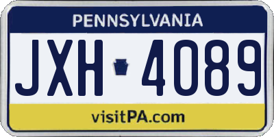 PA license plate JXH4089