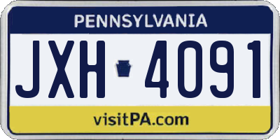 PA license plate JXH4091