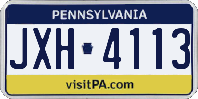 PA license plate JXH4113