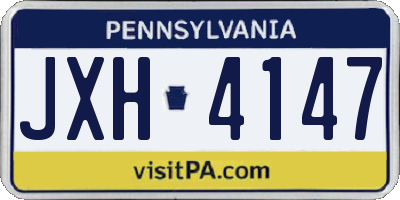 PA license plate JXH4147