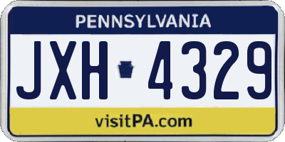 PA license plate JXH4329