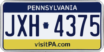 PA license plate JXH4375