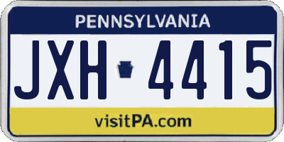 PA license plate JXH4415