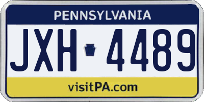 PA license plate JXH4489