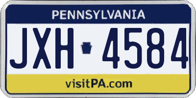 PA license plate JXH4584