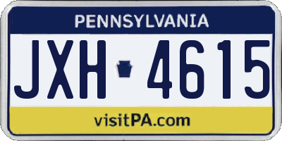 PA license plate JXH4615