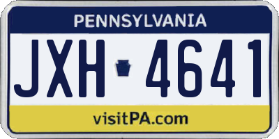 PA license plate JXH4641