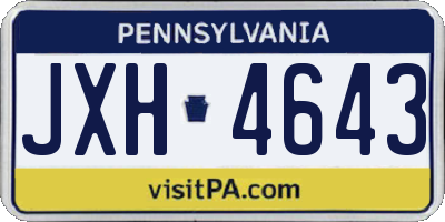 PA license plate JXH4643