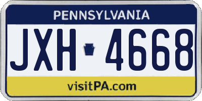 PA license plate JXH4668