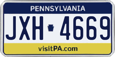 PA license plate JXH4669
