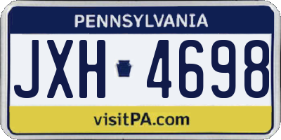 PA license plate JXH4698