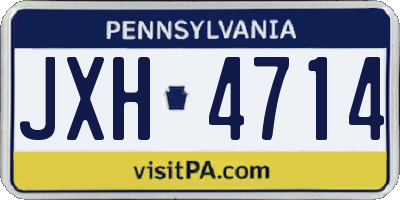 PA license plate JXH4714