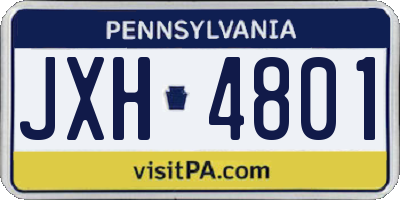 PA license plate JXH4801