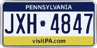 PA license plate JXH4847