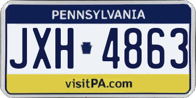 PA license plate JXH4863