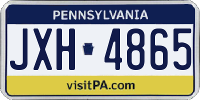 PA license plate JXH4865