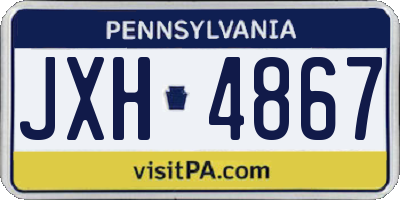 PA license plate JXH4867