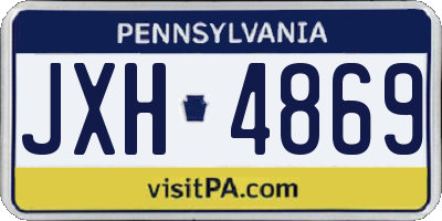 PA license plate JXH4869