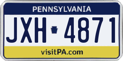 PA license plate JXH4871